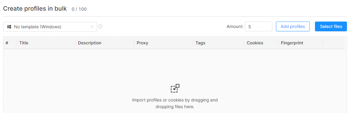 Add profiles