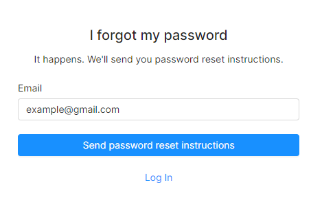 Forgot password form