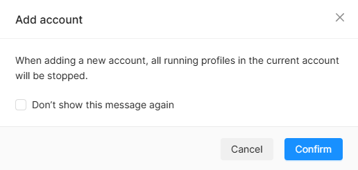Add account notification Add account notification