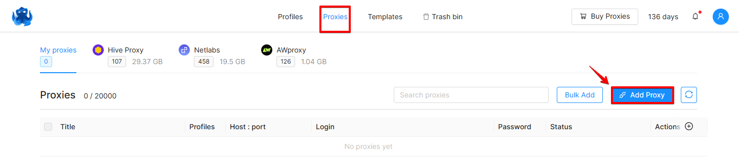 Adding Proxy in Proxy Manager