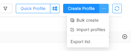 Create profiles in bulk